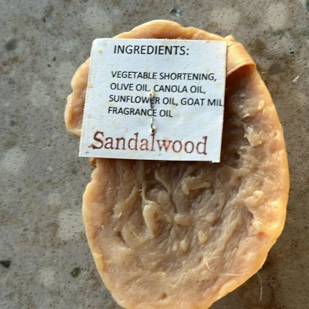 Three Hand Made Goat Milk Modled Scented Soaps- Rose Sandalwood/Vanilla Honey